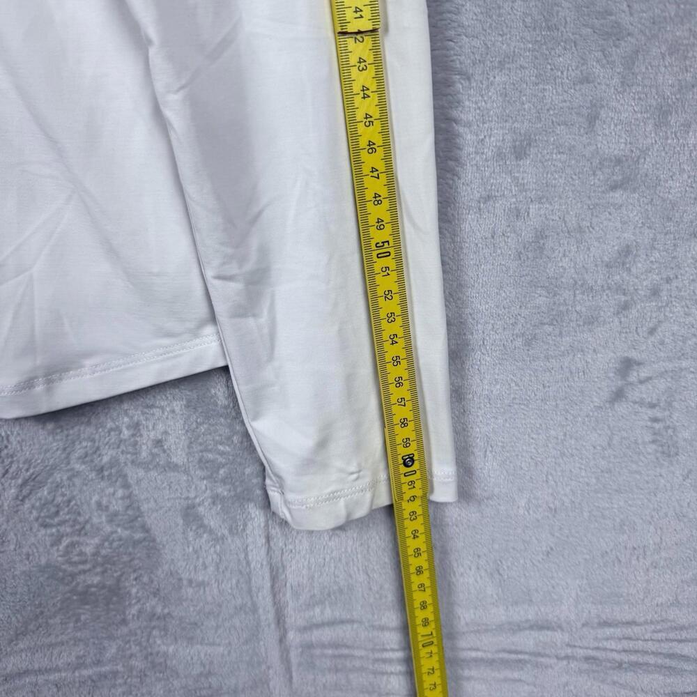 Carve Designs White Zip Jacket Size M Lightweight Stretchy Spandax USA Made Gym - Picture 8 of 9